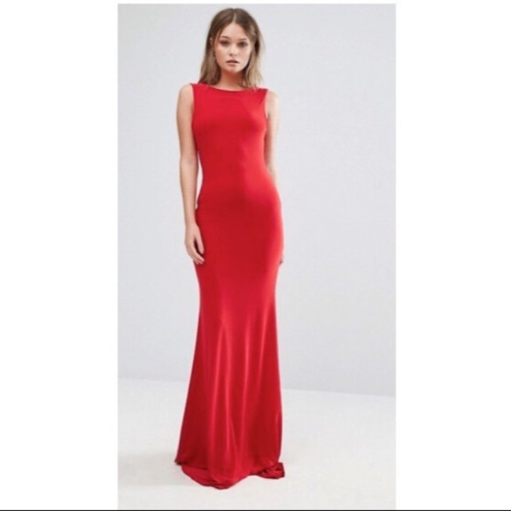ASOS-Club L- Low Back Red Dress